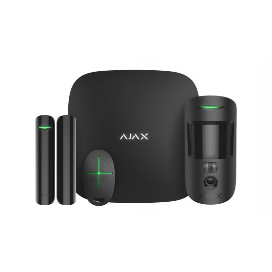 Ajax StarterKit Cam set of Hub 2, MotionCam, DoorProtect and SpaceControl (black)