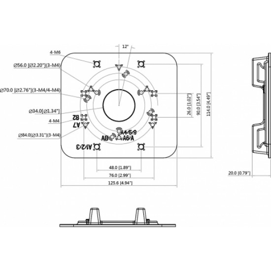 Dahua Полюс кронштейн  PFA152-E-B, Black