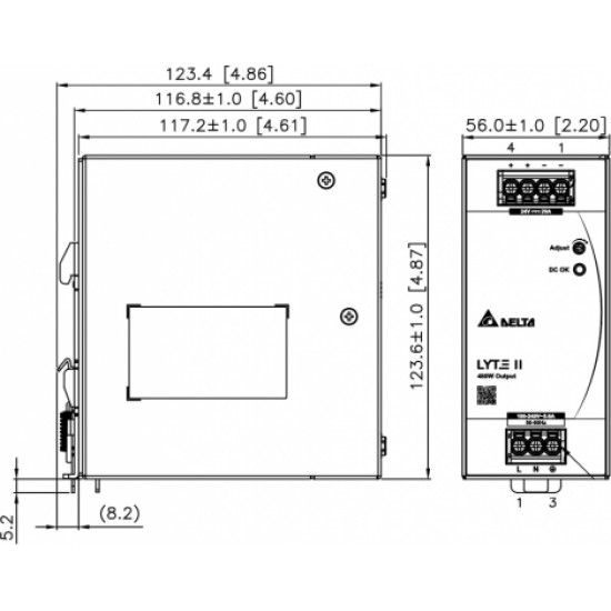 ИМПУЛЬСНЫЙ БЛОК ПИТАНИЯ DRL-24V480W-1EN