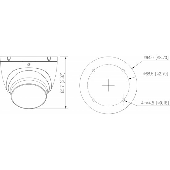 Dahua AHD, HD-CVI, HD-TVI, PAL-КАМЕРА HAC-HDW1200TLM-IL-A-0280B-S6-BLACK - 1080p 2.8 mm DAHUA