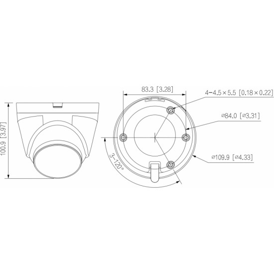 Dahua IP-КАМЕРА IPC-HDW1439V-A-IL-BLACK Smart Dual Light - 3.7 Mpx 2.8 mm DAHUA