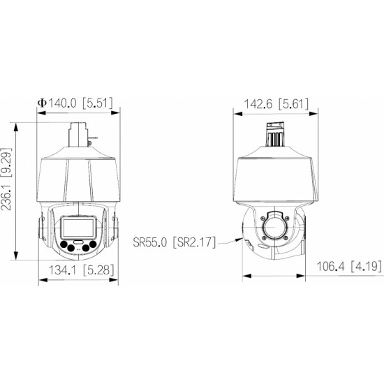 Dahua IP КАМЕРА ВНЕШНЯЯ БЫСТРООБОРОТНАЯ SD3E405DB-GNY-A-PV1 TiOC WizSense - 3.7 Mpx 2.7 ... 13.5 mm DAHUA