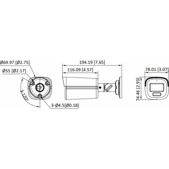 Hikvision AHD, HD-CVI, HD-TVI, PAL-КАМЕРА DS-2CE12DF3T-LFS(2.8MM) Smart Hybrid Light ColorVu - 1080p Hikvision