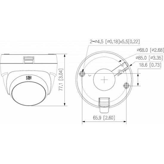 Dahua AHD, HD-CVI, HD-TVI, PAL-КАМЕРА HAC-T1A21-U-0280B - 1080p 2.8 mm DAHUA