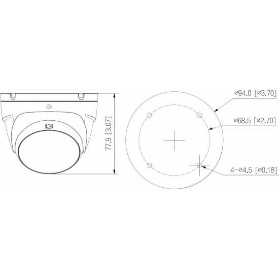 Dahua AHD, HD-CVI, HD-TVI, PAL-КАМЕРА HAC-T2A21-U-0280B - 1080p 2.8 mm DAHUA