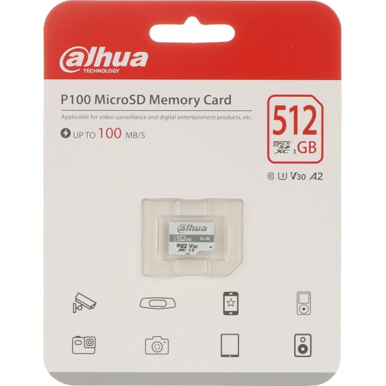 Dahua MEMORY CARD TF-P100/512GB microSD UHS-I, SDXC 512 GB DAHUA