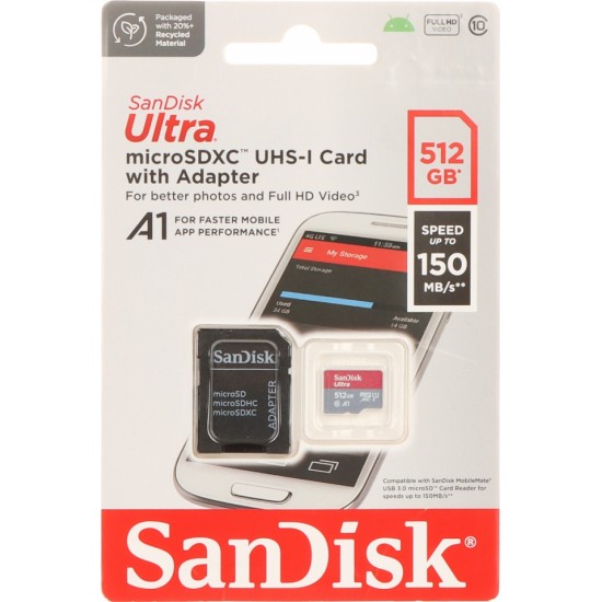 Sandisk MEMORY CARD SD-MICRO-10/512-SANDISK microSD UHS-I, SDXC 512 GB SANDISK