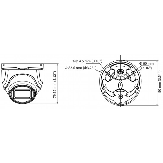 AHD, HD-CVI, HD-TVI, PAL PRETVANDĀLISMA KAMERA DS-2CE76H0T-ITMF(2.8mm)(C) - 5 Mpx Hikvision