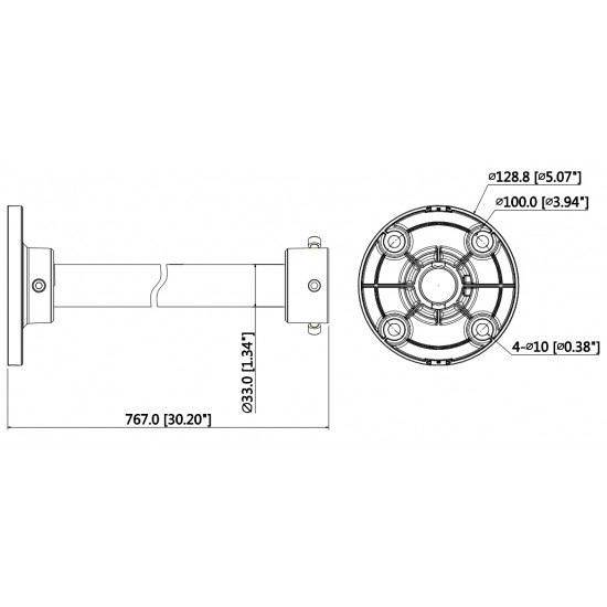 Dahua ПОТОЛОЧНАЯ РУКОЯТКА КАМЕРЫ PFB220C DAHUA